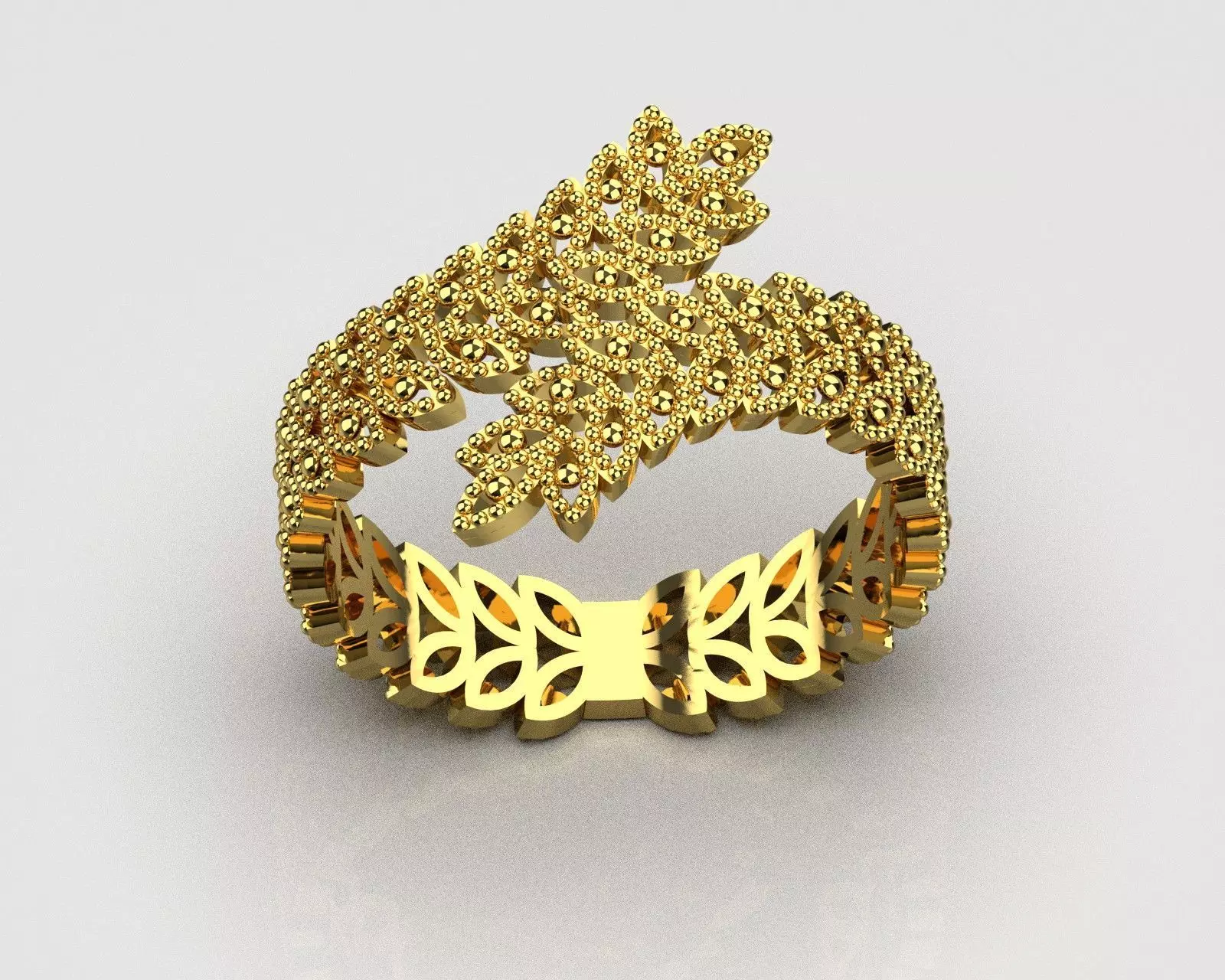 fashion leaf ring 3D print model_0