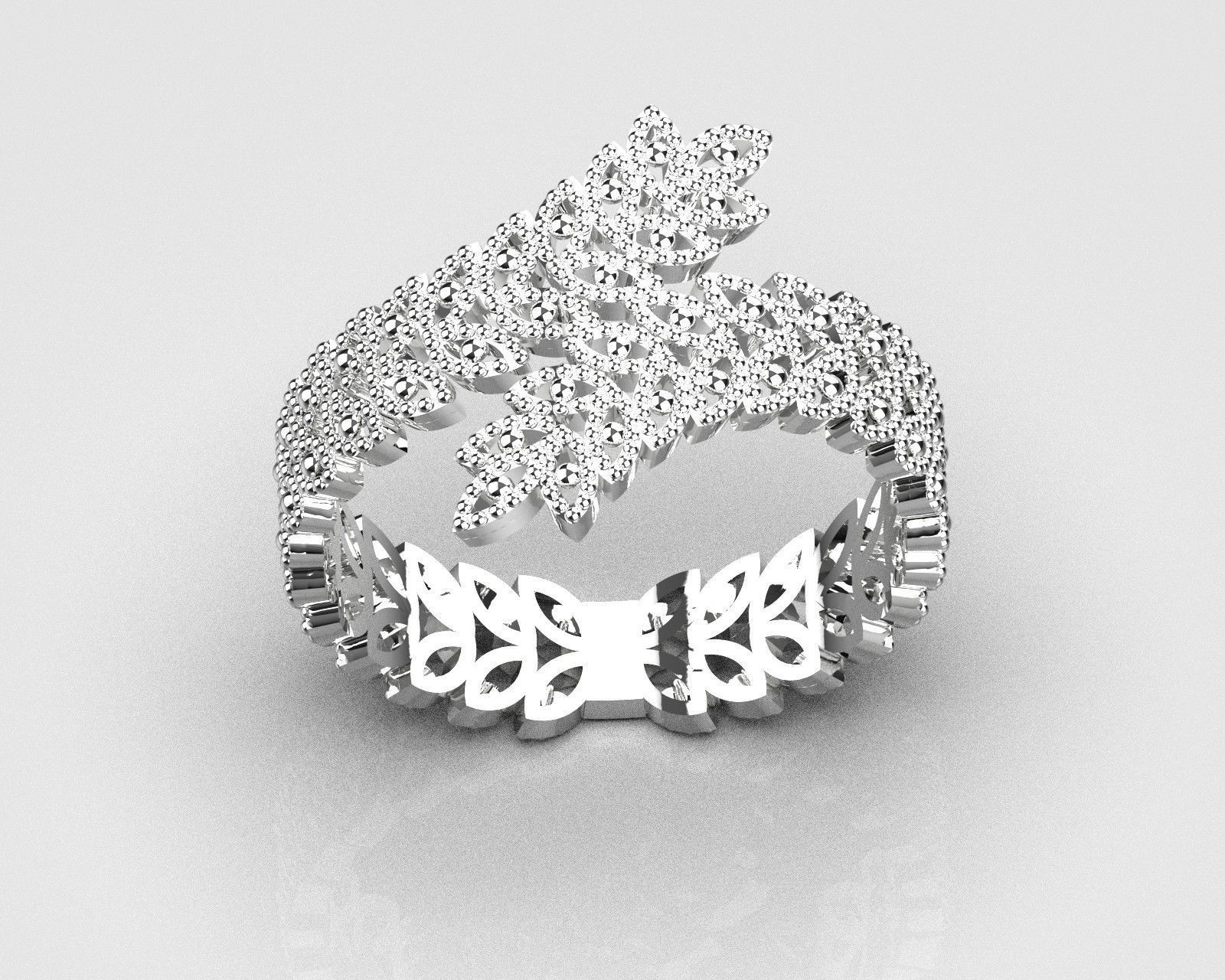 fashion leaf ring 3D print model_3