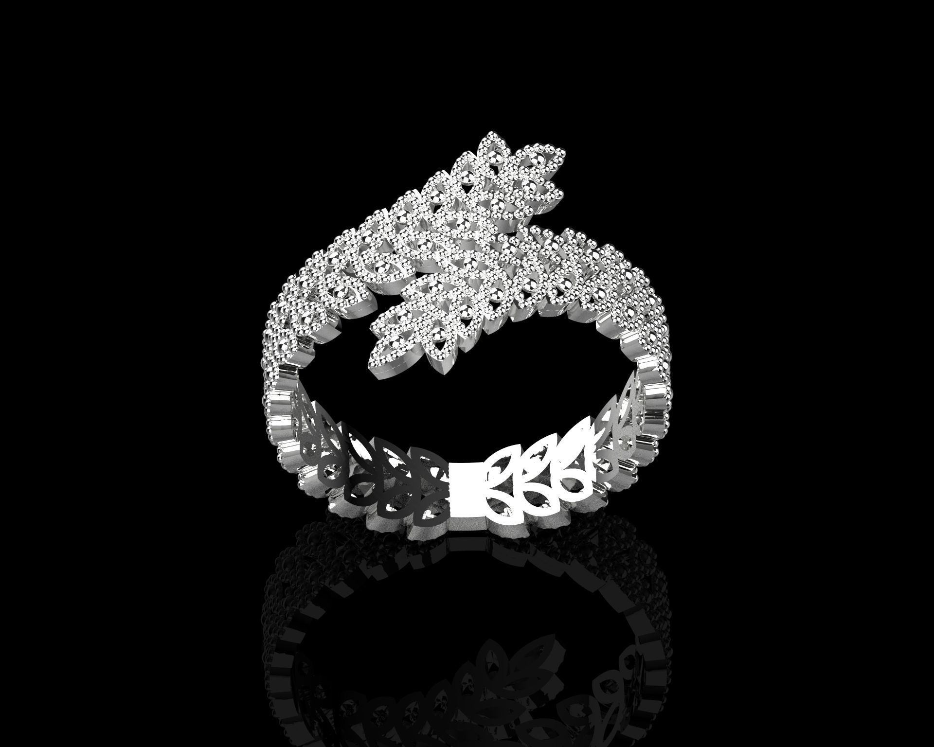 fashion leaf ring 3D print model_16