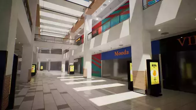 Mall Environment Low-poly 3D model