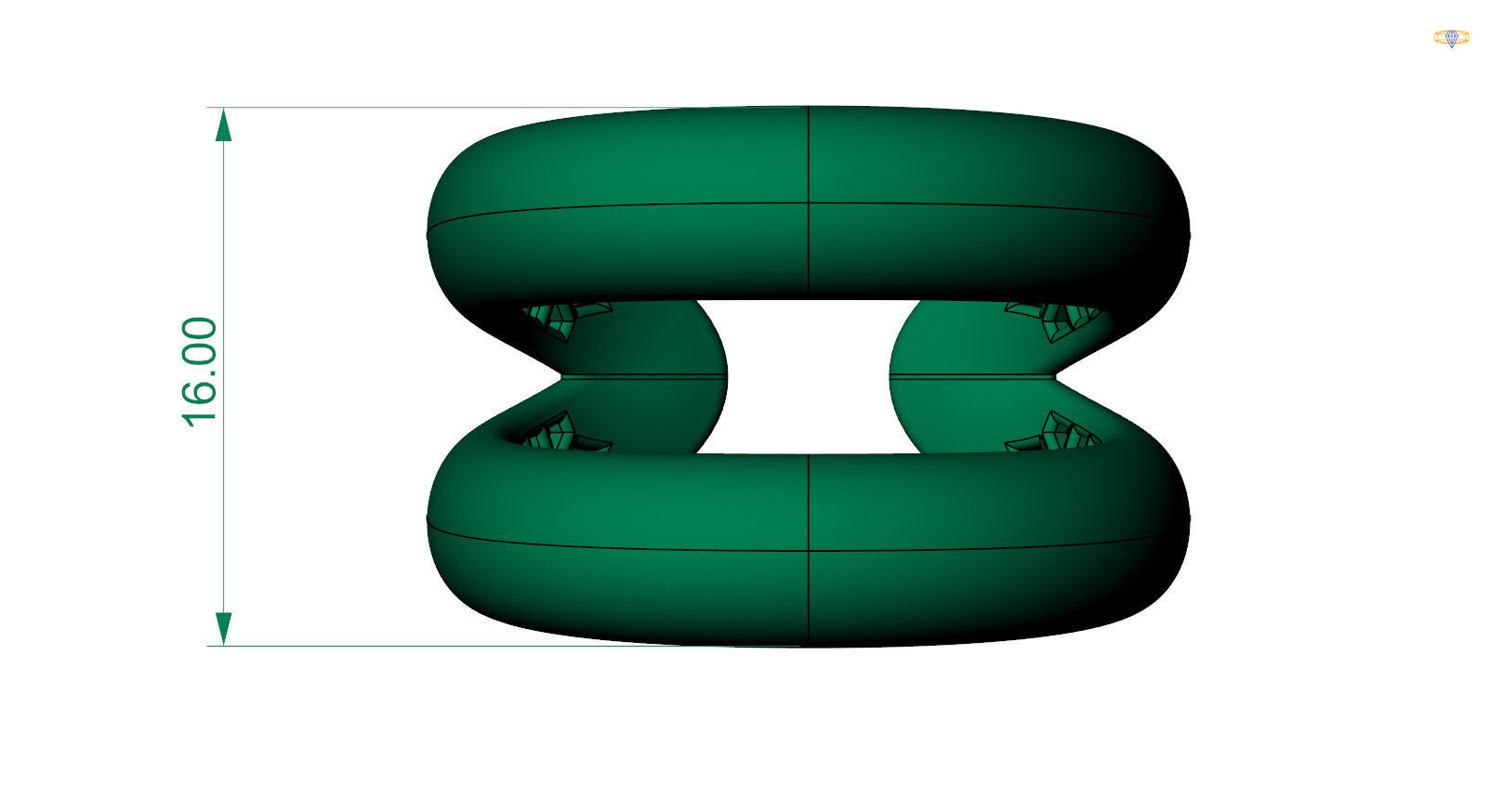 Loop gold ring 3D print model_5