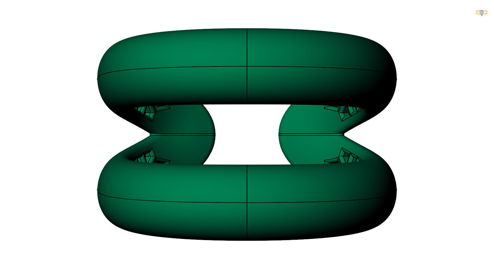 Loop gold ring 3D print model_1