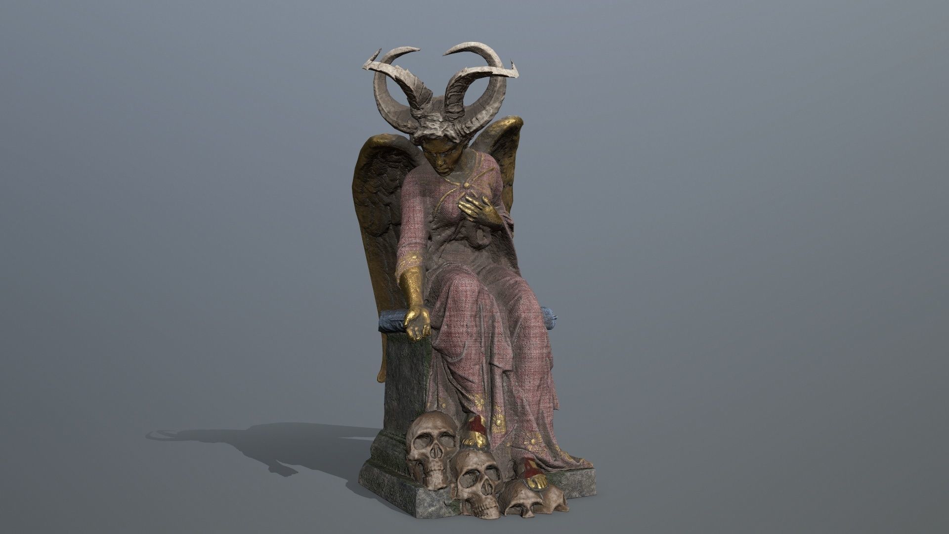 statue 3 Low-poly 3D model_8