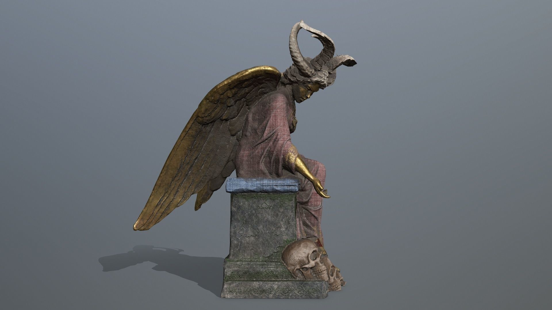 statue 3 Low-poly 3D model_7