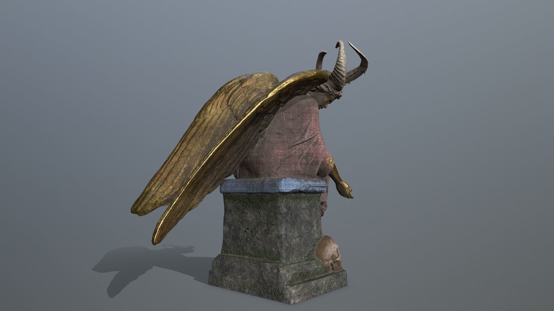 statue 3 Low-poly 3D model_6