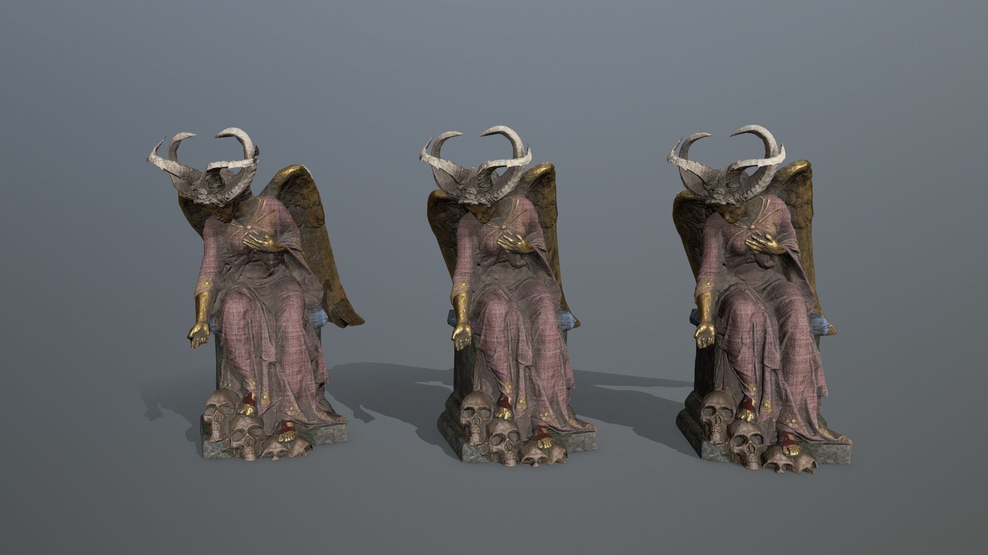statue 3 Low-poly 3D model_10