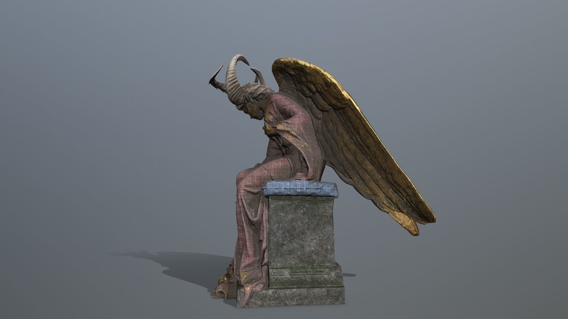 statue 3 Low-poly 3D model_3