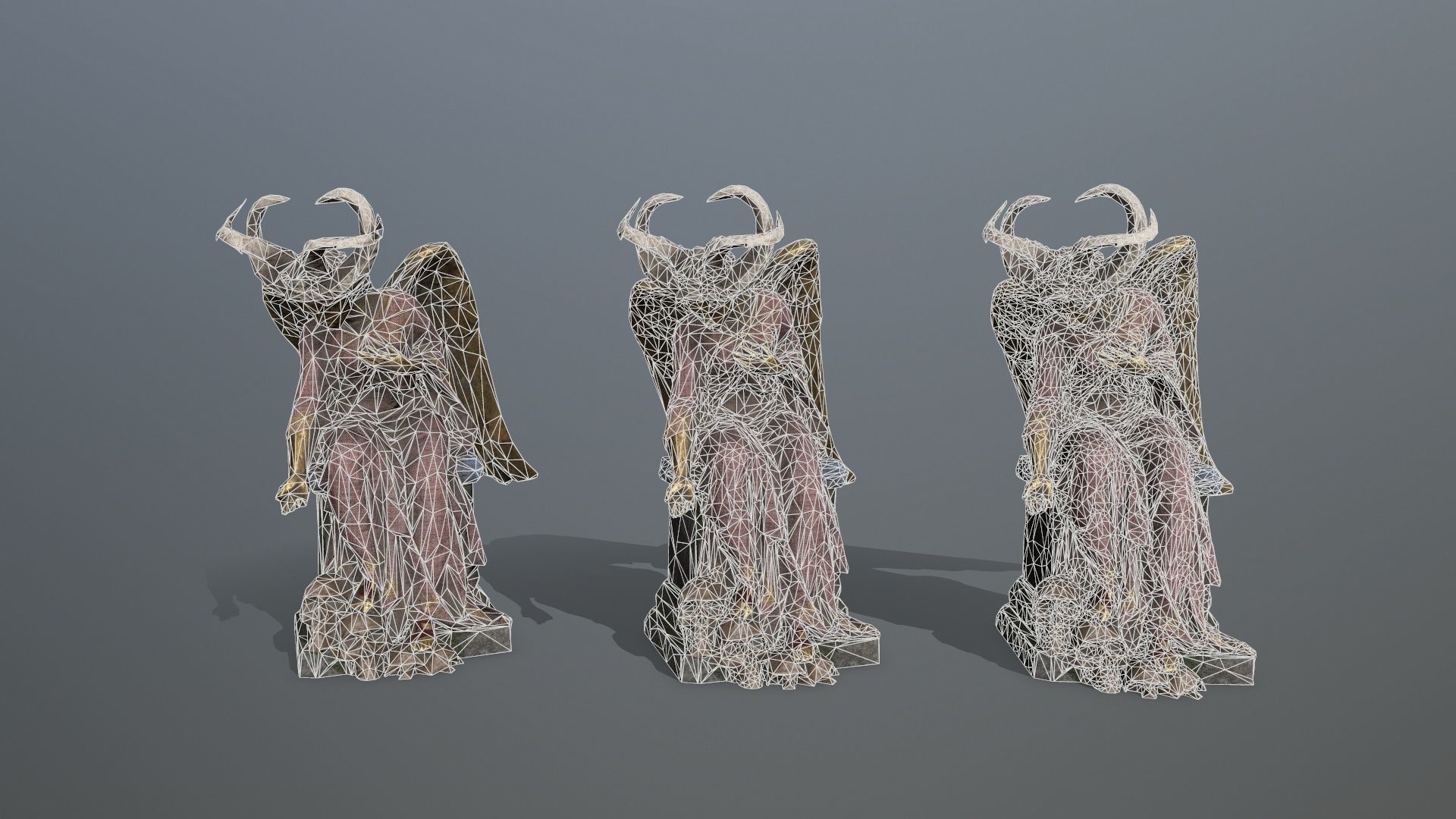 statue 3 Low-poly 3D model_11