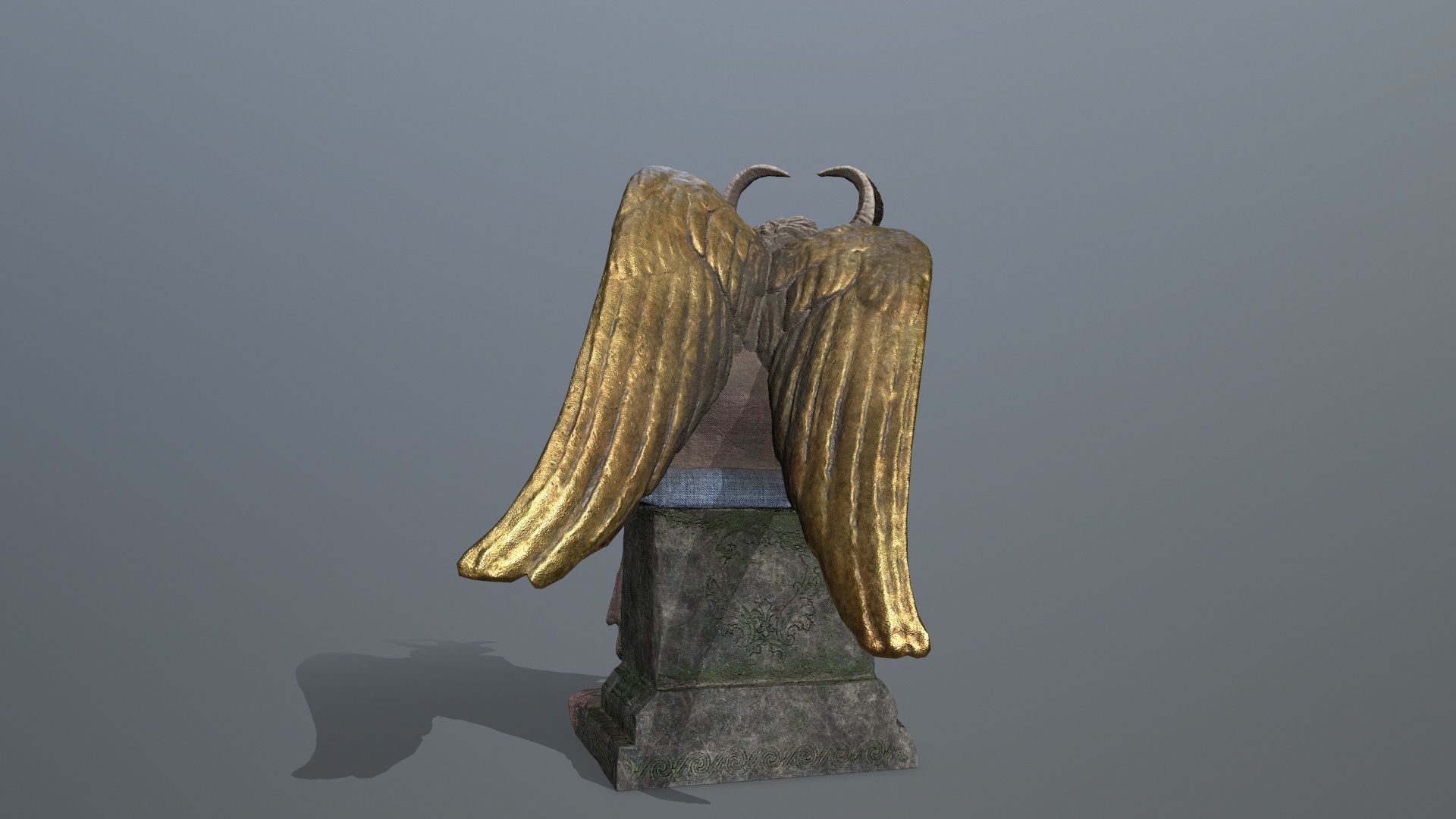 statue 3 Low-poly 3D model_5