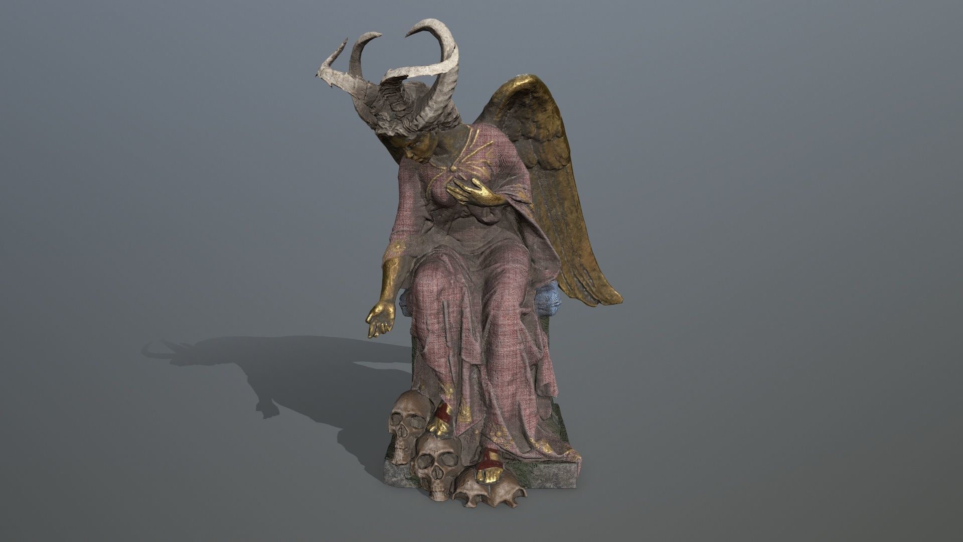statue 3 Low-poly 3D model_9