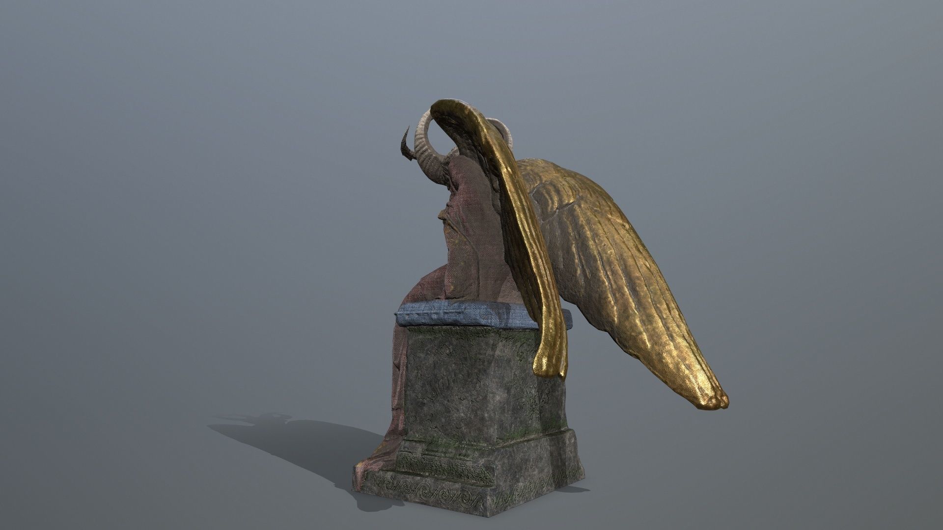 statue 3 Low-poly 3D model_4