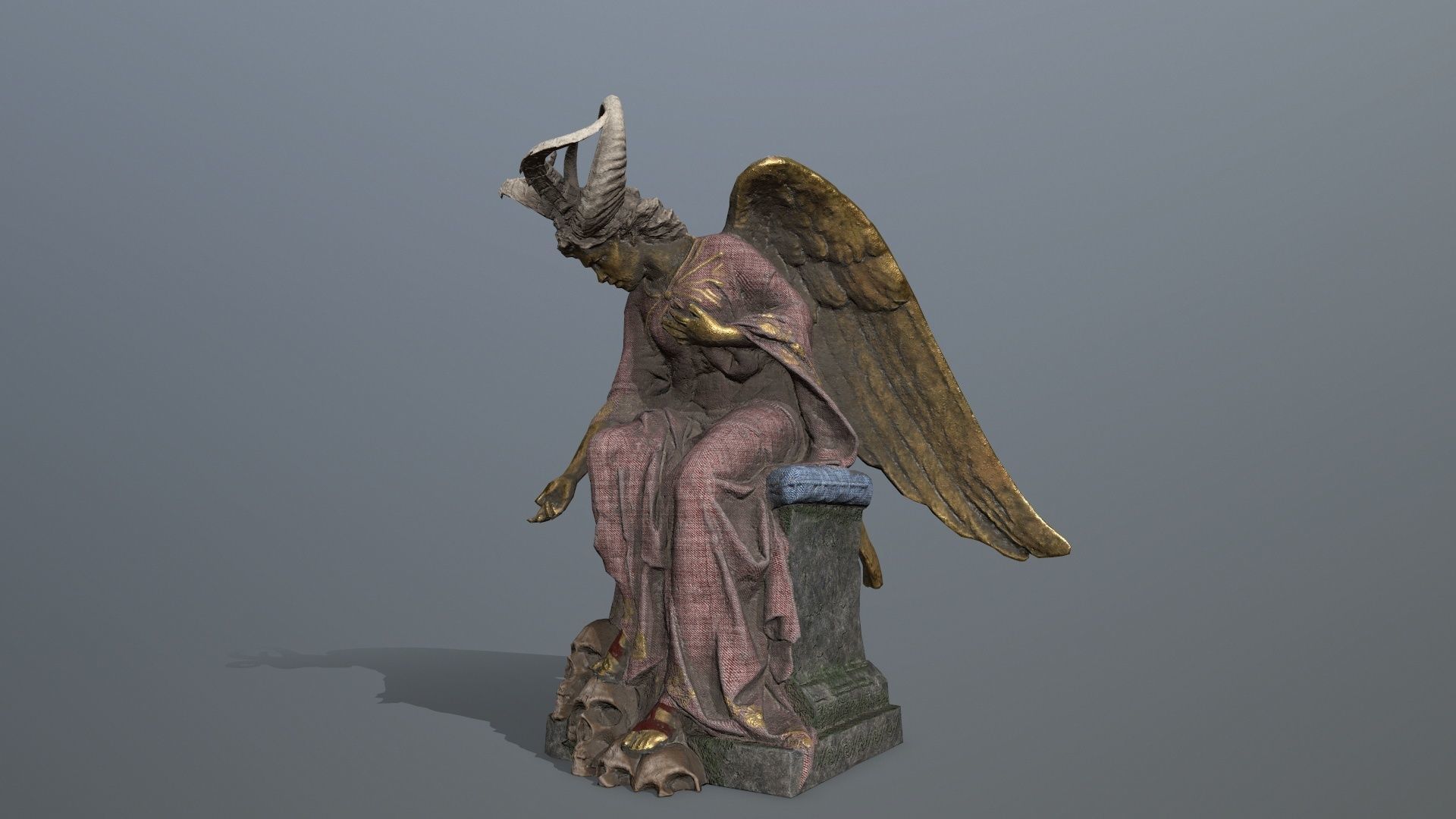 statue 3 Low-poly 3D model_2
