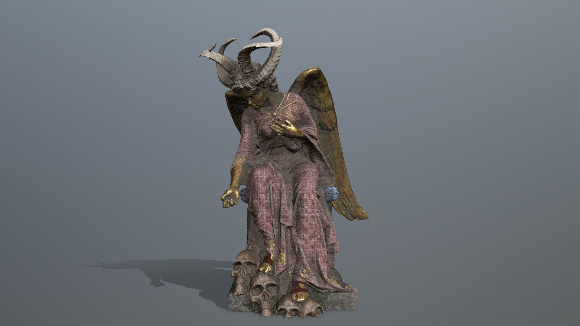 statue 3 Low-poly 3D model_1