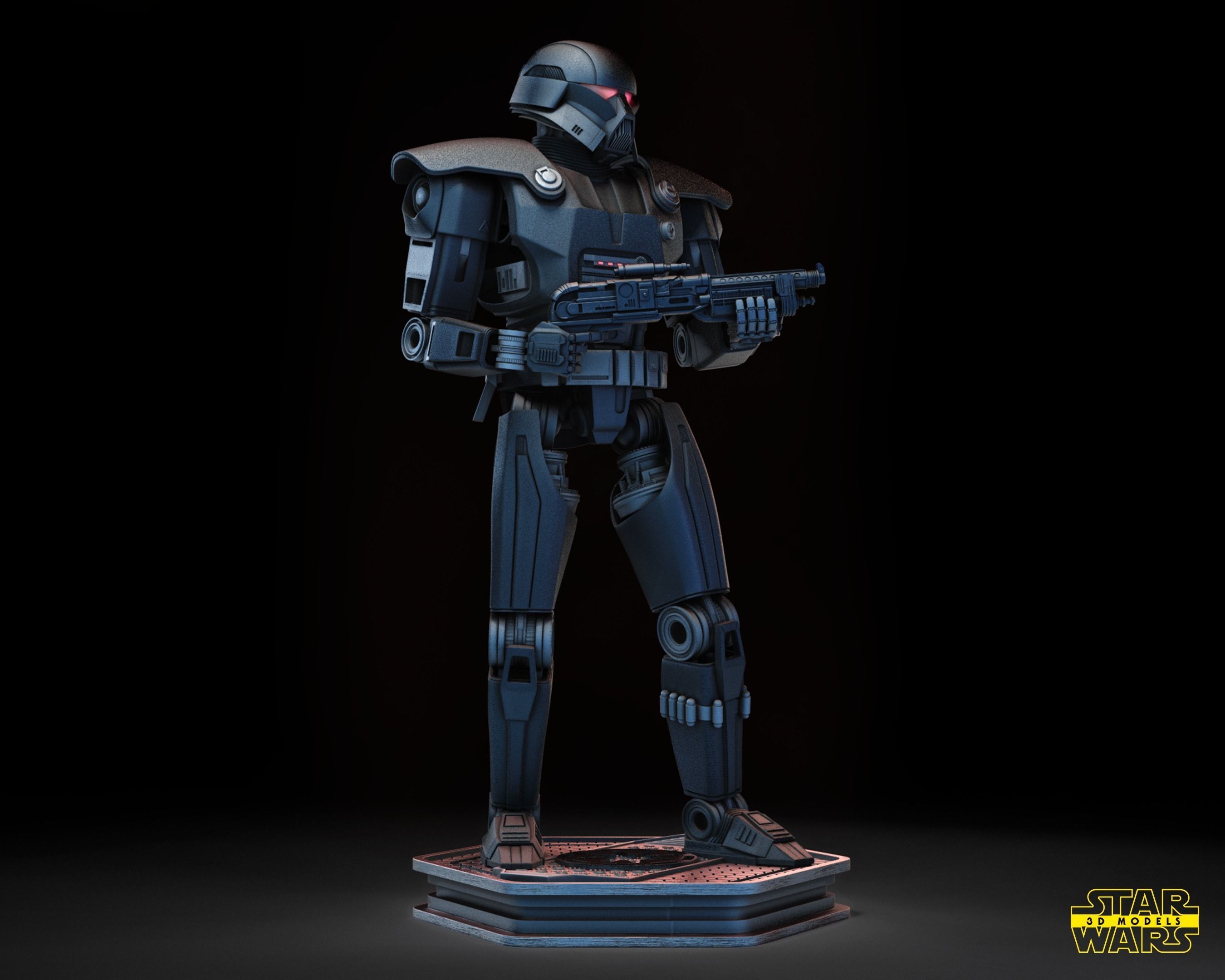 Dark Trooper Sculpture Star Wars 3D Models Ready for 3D printing 3D print model_3