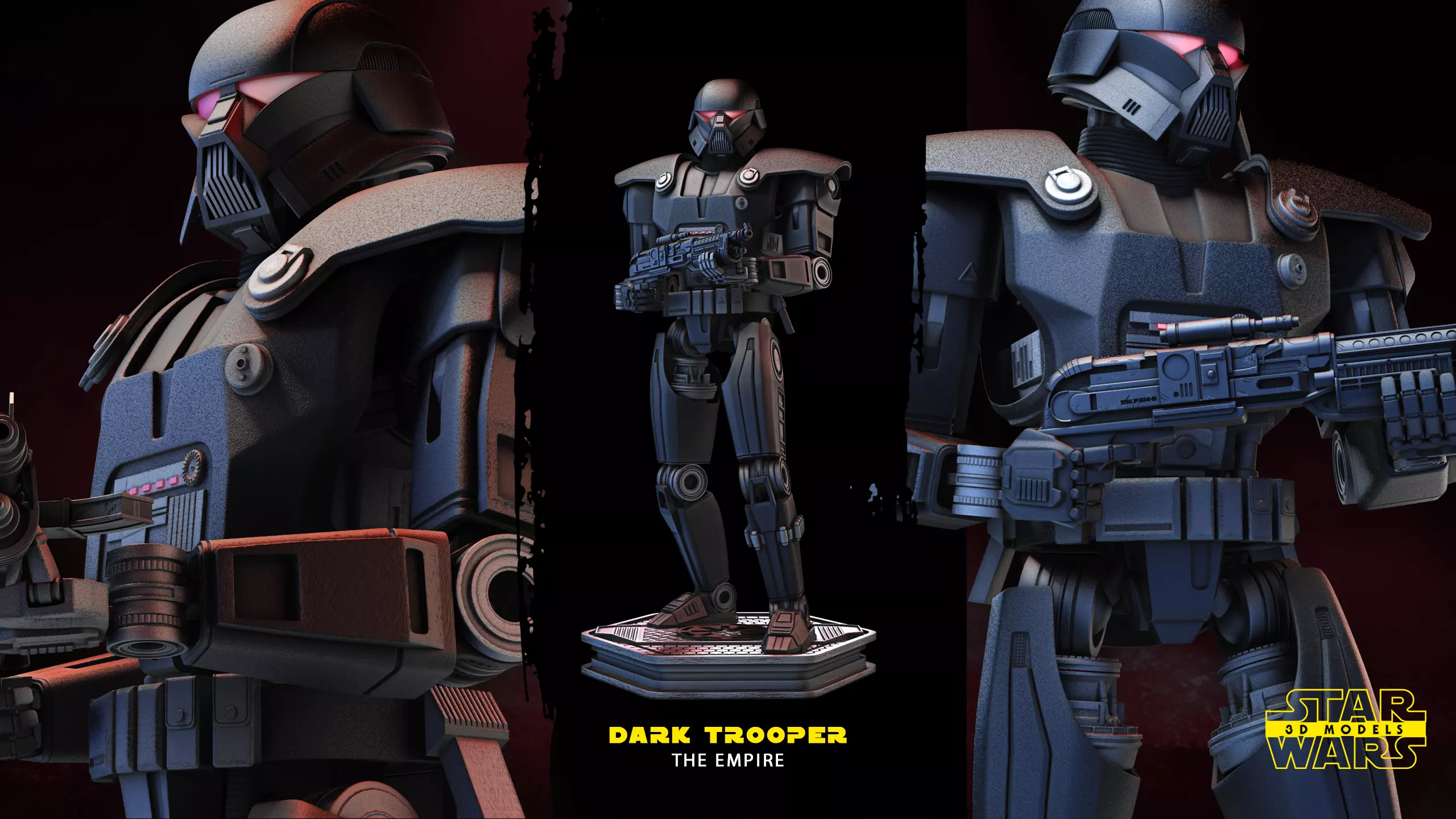Dark Trooper Sculpture Star Wars 3D Models Ready for 3D printing 3D print model_0