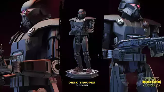 Dark Trooper Sculpture Star Wars 3D Models Ready for 3D printing