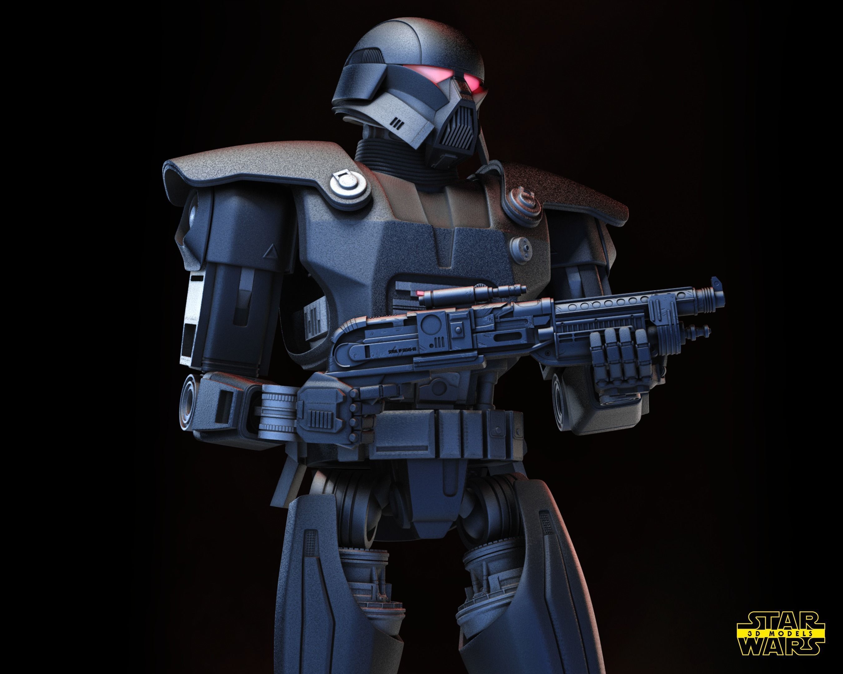 Dark Trooper Sculpture Star Wars 3D Models Ready for 3D printing 3D print model_6