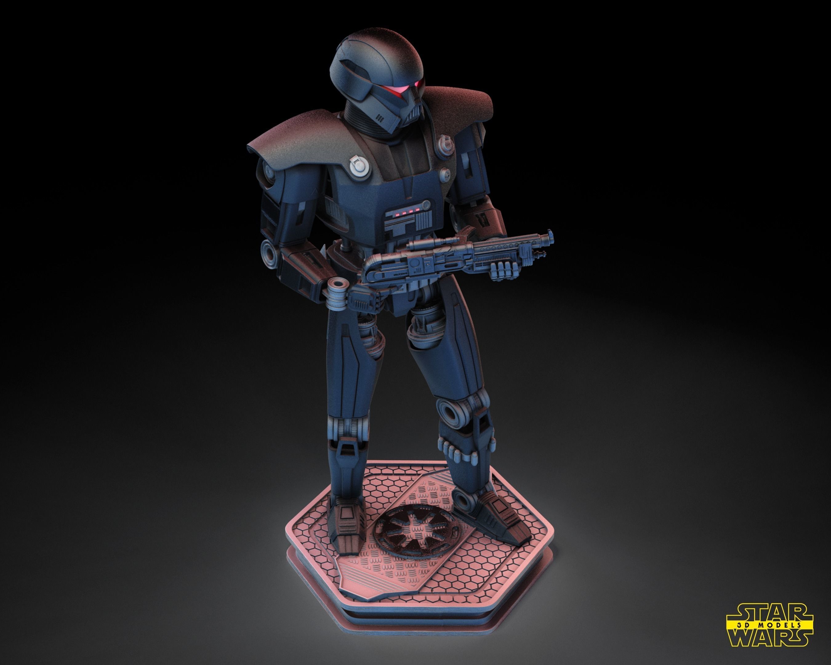 Dark Trooper Sculpture Star Wars 3D Models Ready for 3D printing 3D print model_4
