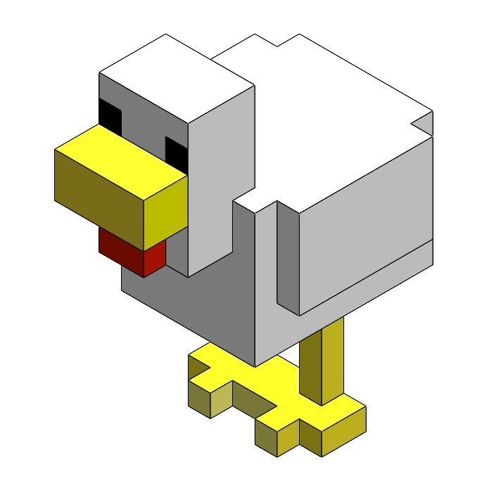 Minecraft Chicken for 3D printing 3D print model_2