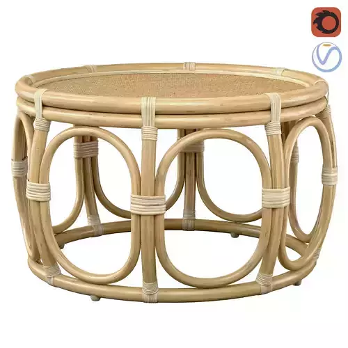 Ter Round Wicker rattan bamboo table