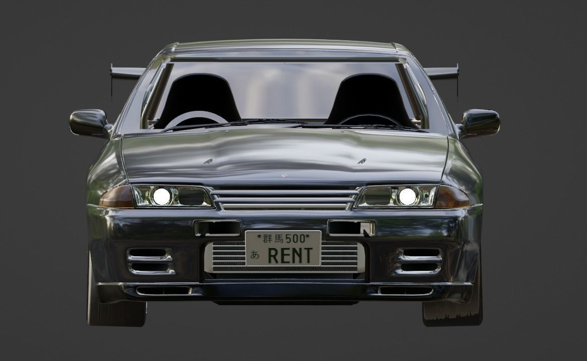 nissan skyline gt-r r32 shinigami from initial D 3D model_3