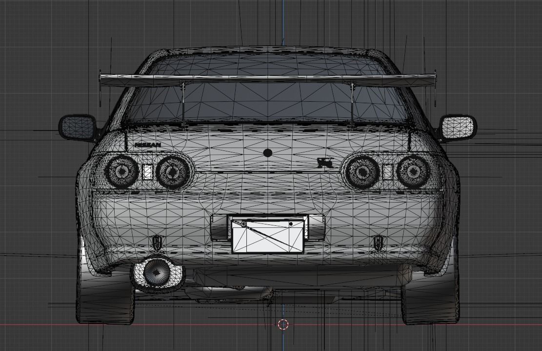 nissan skyline gt-r r32 shinigami from initial D 3D model_8