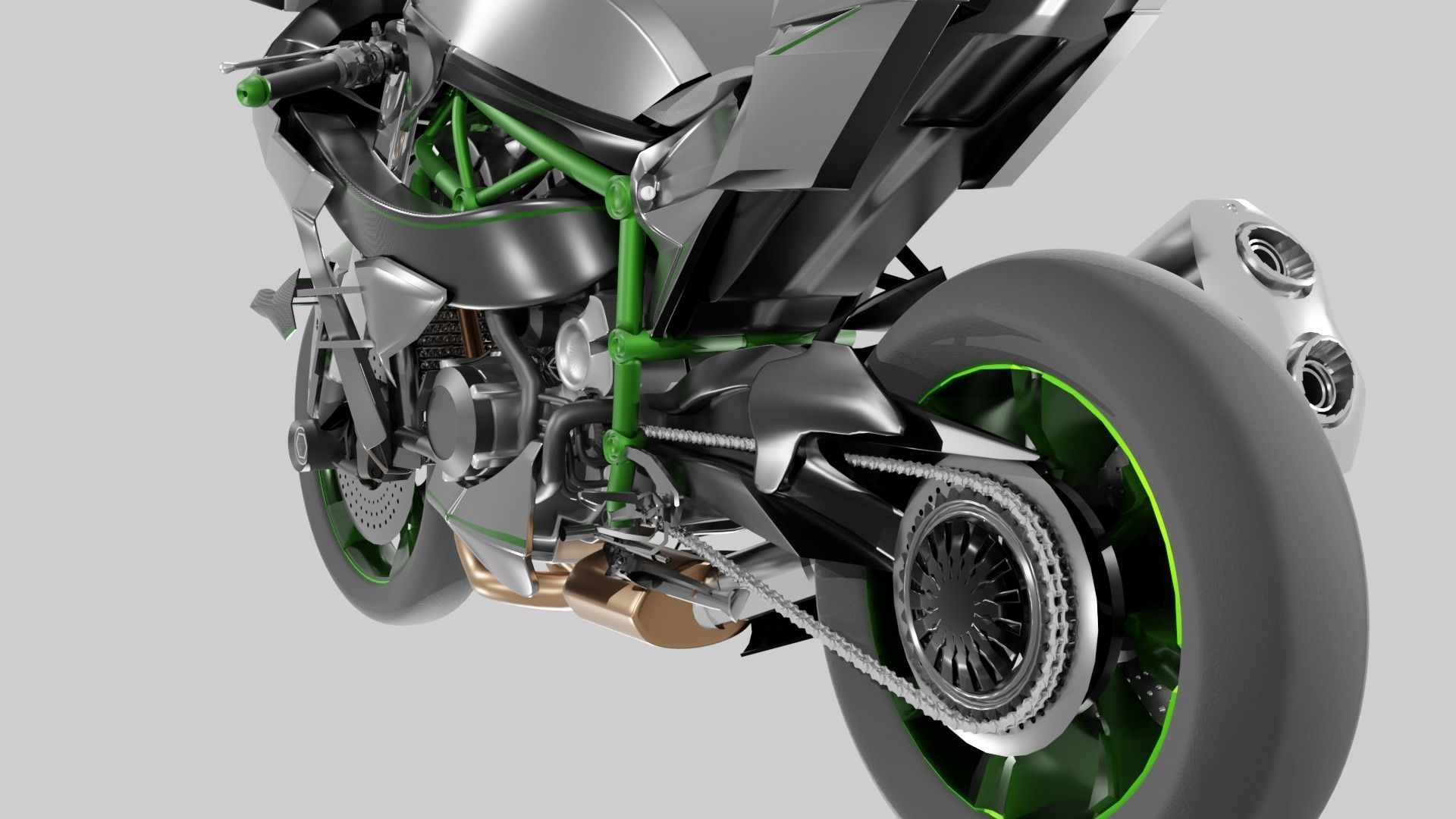 Racing Motorcycles Pack  H2R - Panigale V4 - YZF R6 - YZF R7 3D model_9