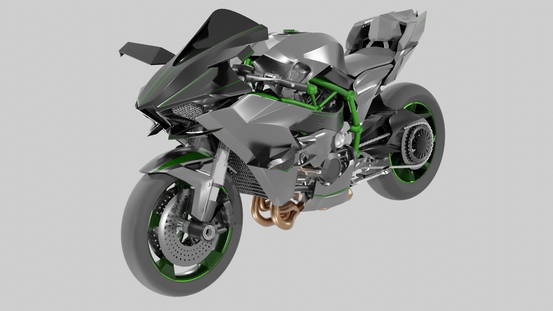 Racing Motorcycles Pack  H2R - Panigale V4 - YZF R6 - YZF R7 3D model_2