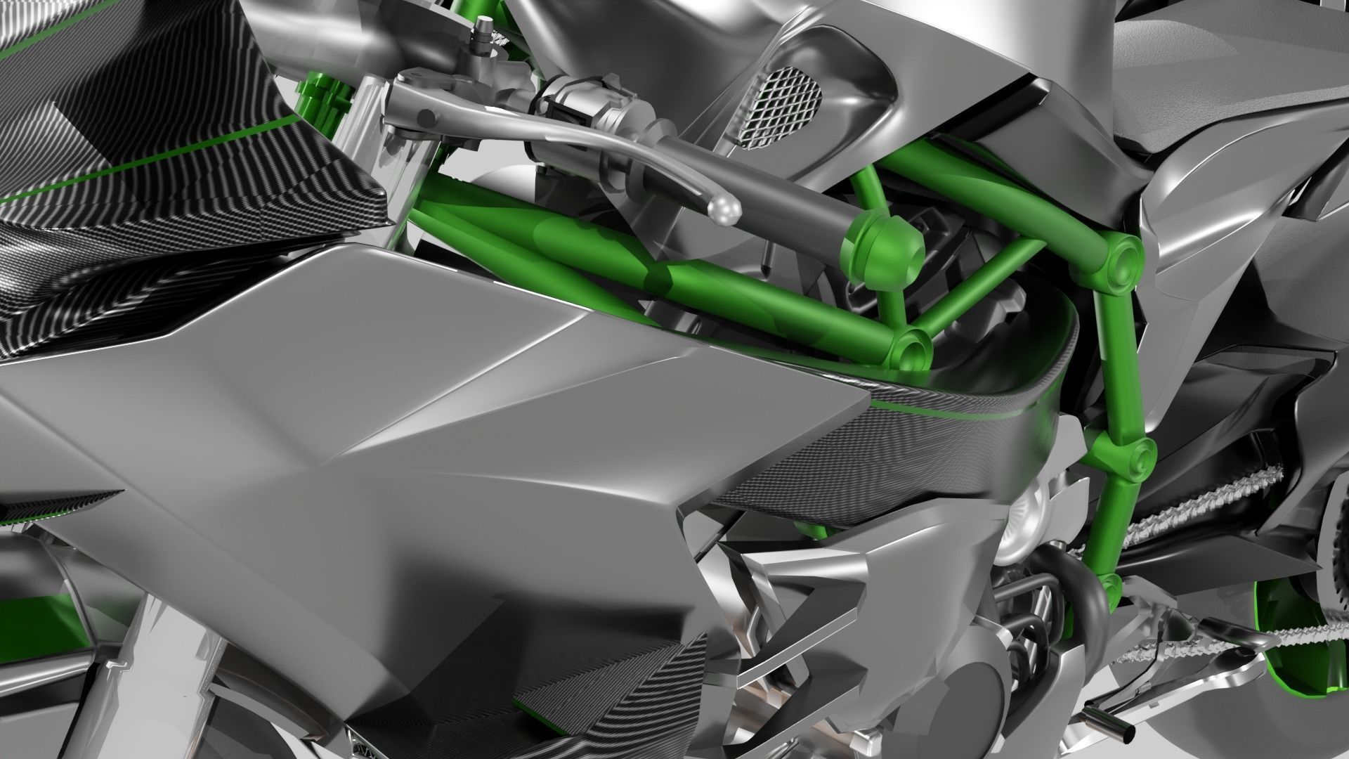 Racing Motorcycles Pack  H2R - Panigale V4 - YZF R6 - YZF R7 3D model_7