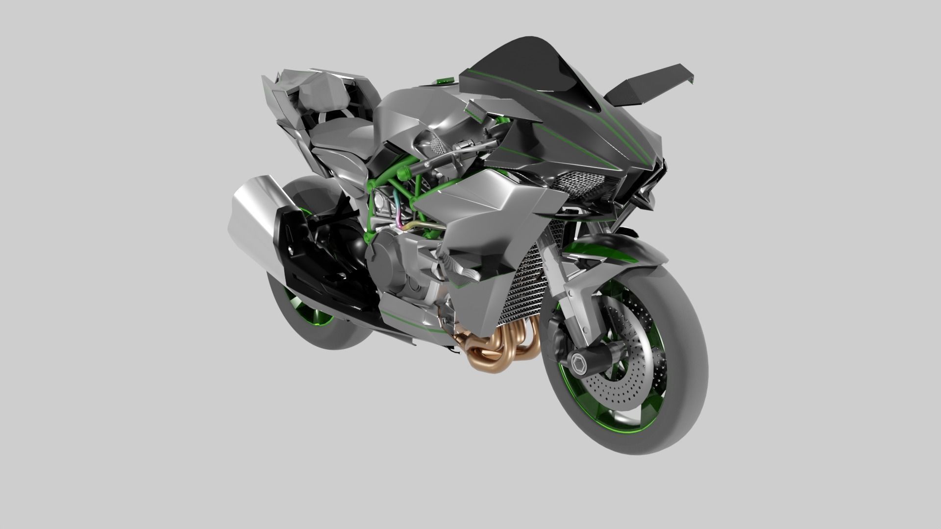 Racing Motorcycles Pack  H2R - Panigale V4 - YZF R6 - YZF R7 3D model_6