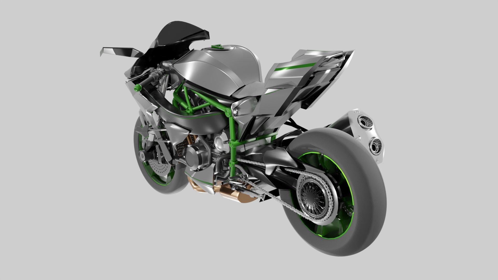 Racing Motorcycles Pack  H2R - Panigale V4 - YZF R6 - YZF R7 3D model_3