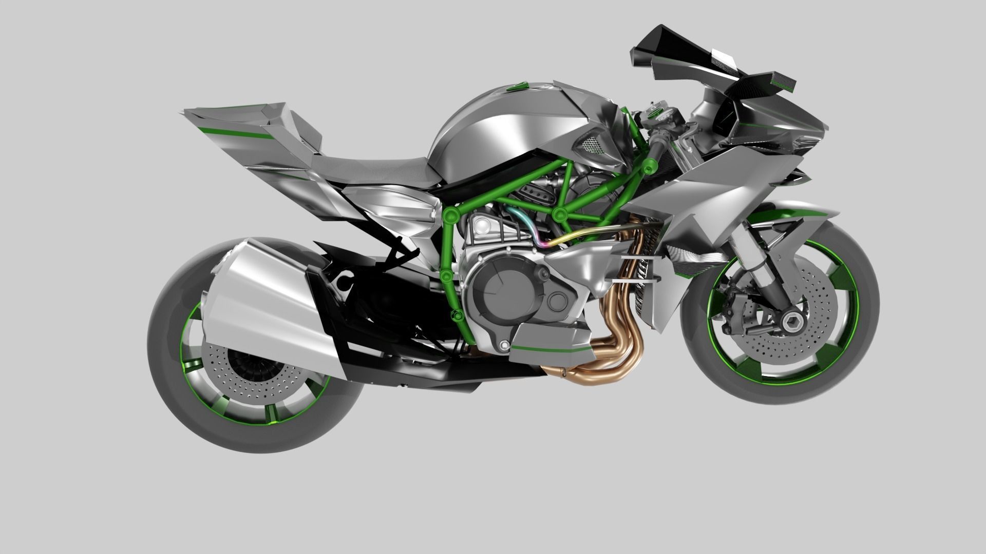 Racing Motorcycles Pack  H2R - Panigale V4 - YZF R6 - YZF R7 3D model_5