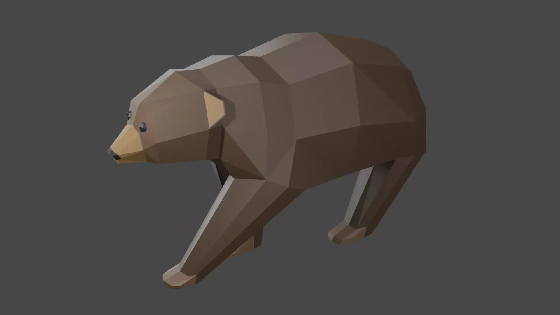 a bear Low-poly 3D model_0