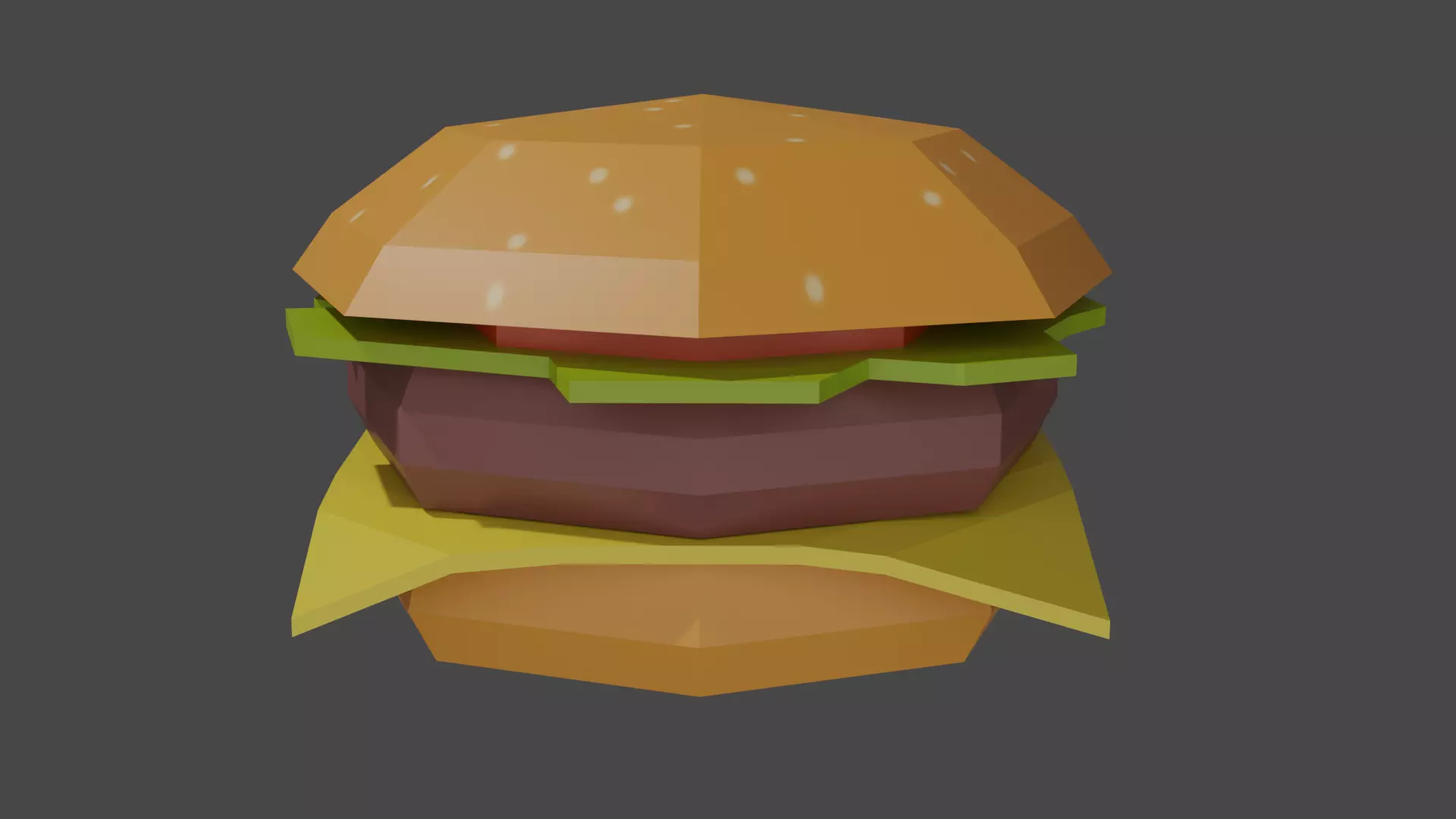 hamburger Low-poly 3D model_0