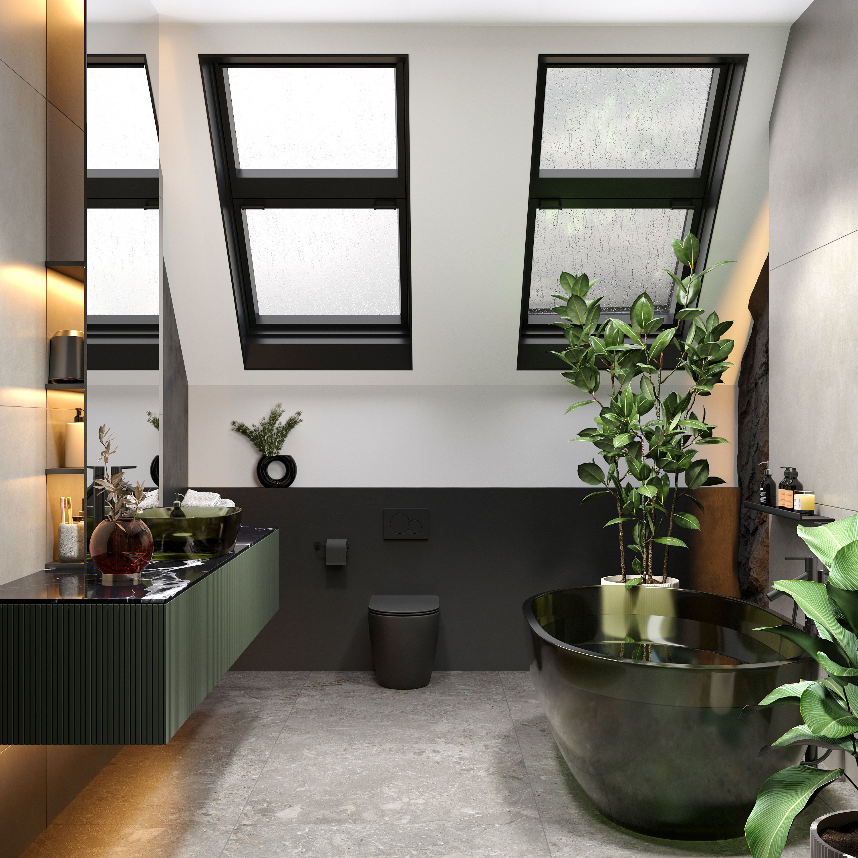 Bathroom interior scene 3D pack 3D model_1