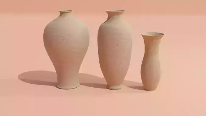 Textured 3 Ash Sand Vase Low-poly 3D model