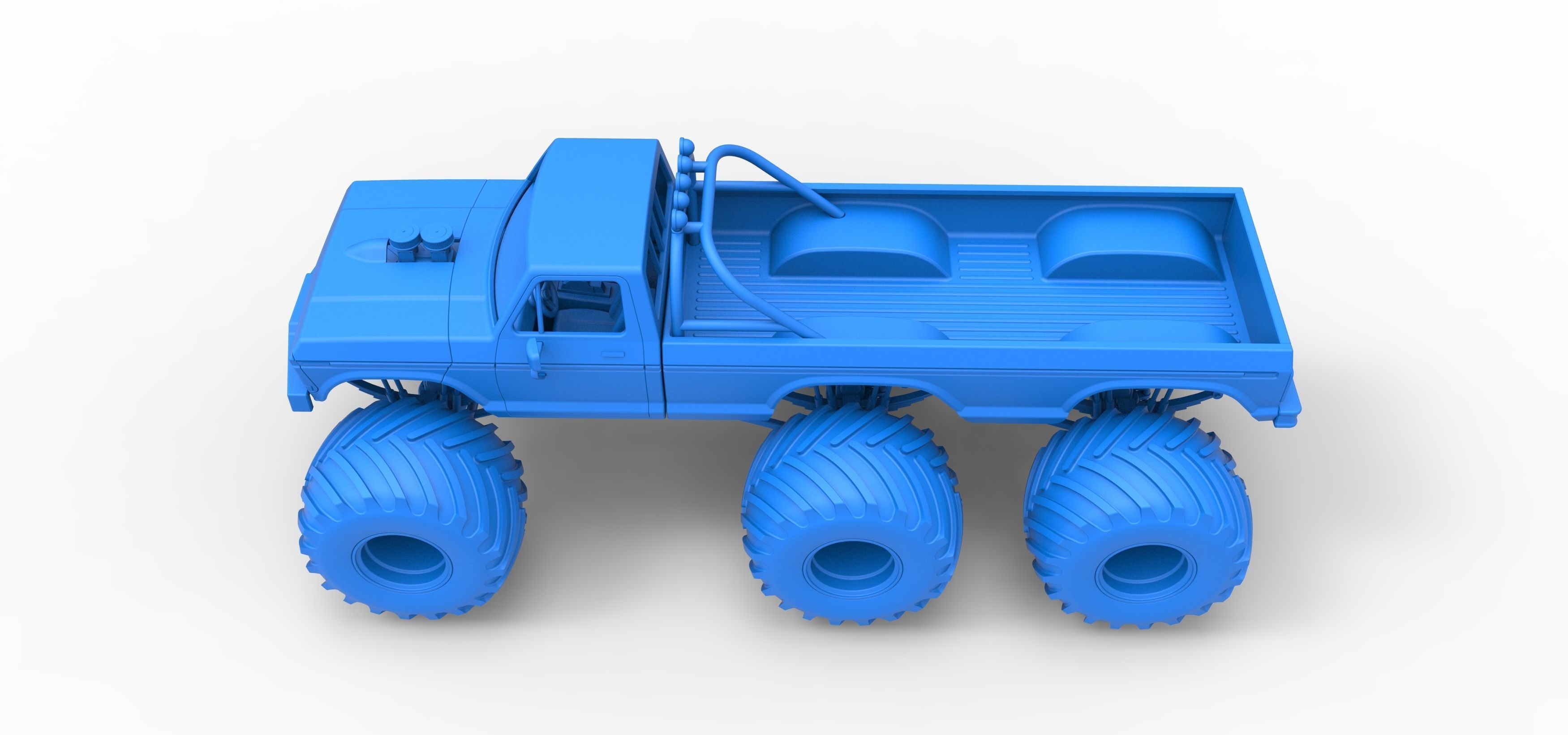 Monster Truck 6x6 concept Version 2 Scale 1 to 25 3D print model_27