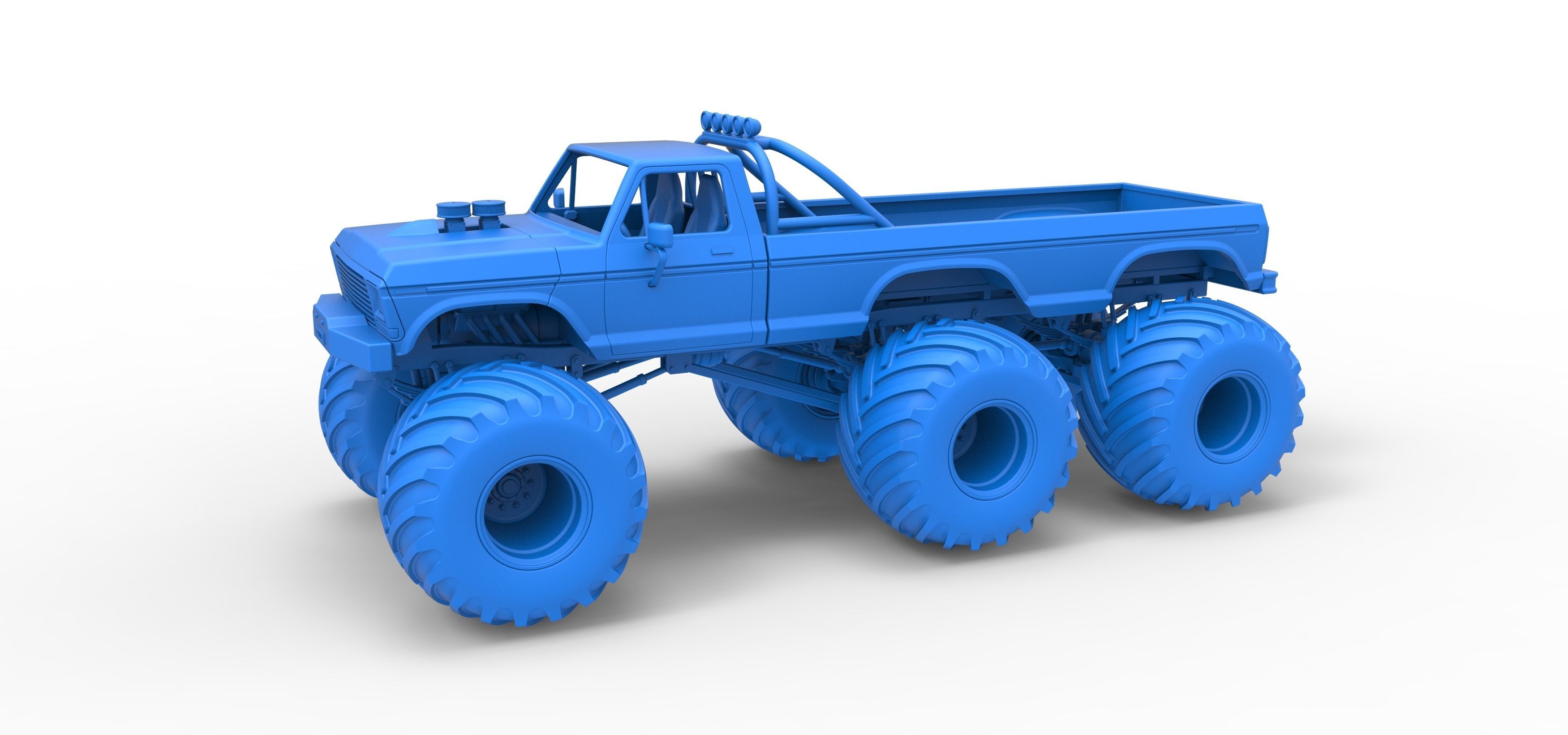 Monster Truck 6x6 concept Version 2 Scale 1 to 25 3D print model_18