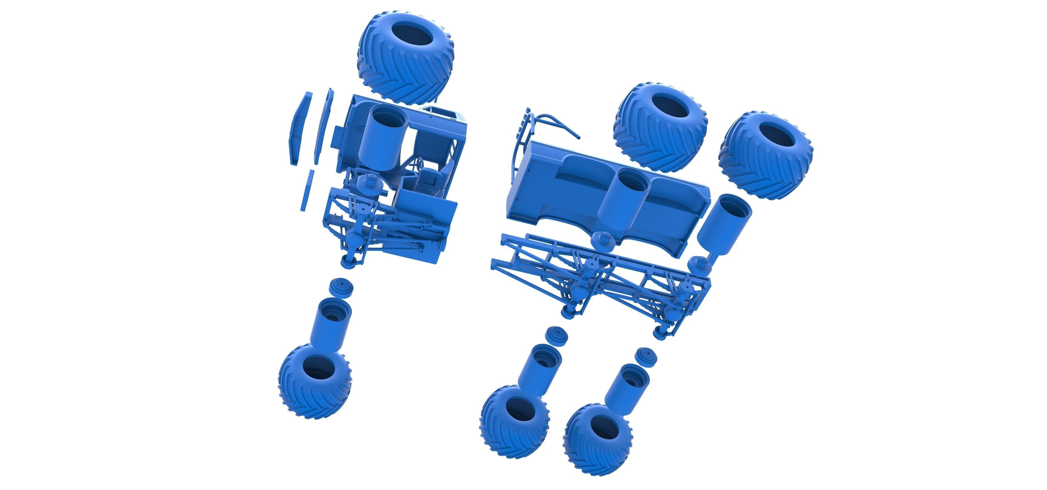 Monster Truck 6x6 concept Version 2 Scale 1 to 25 3D print model_37