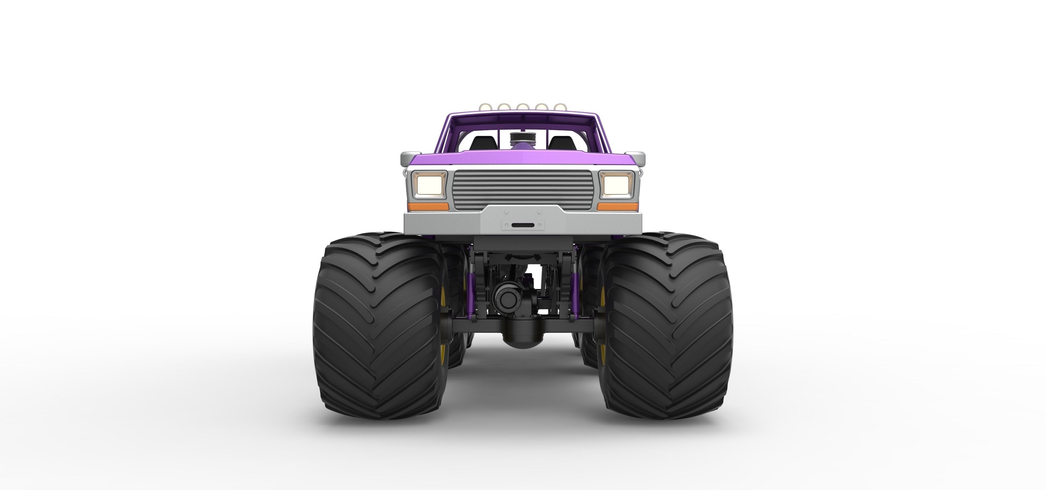 Monster Truck 6x6 concept Version 2 Scale 1 to 25 3D print model_7