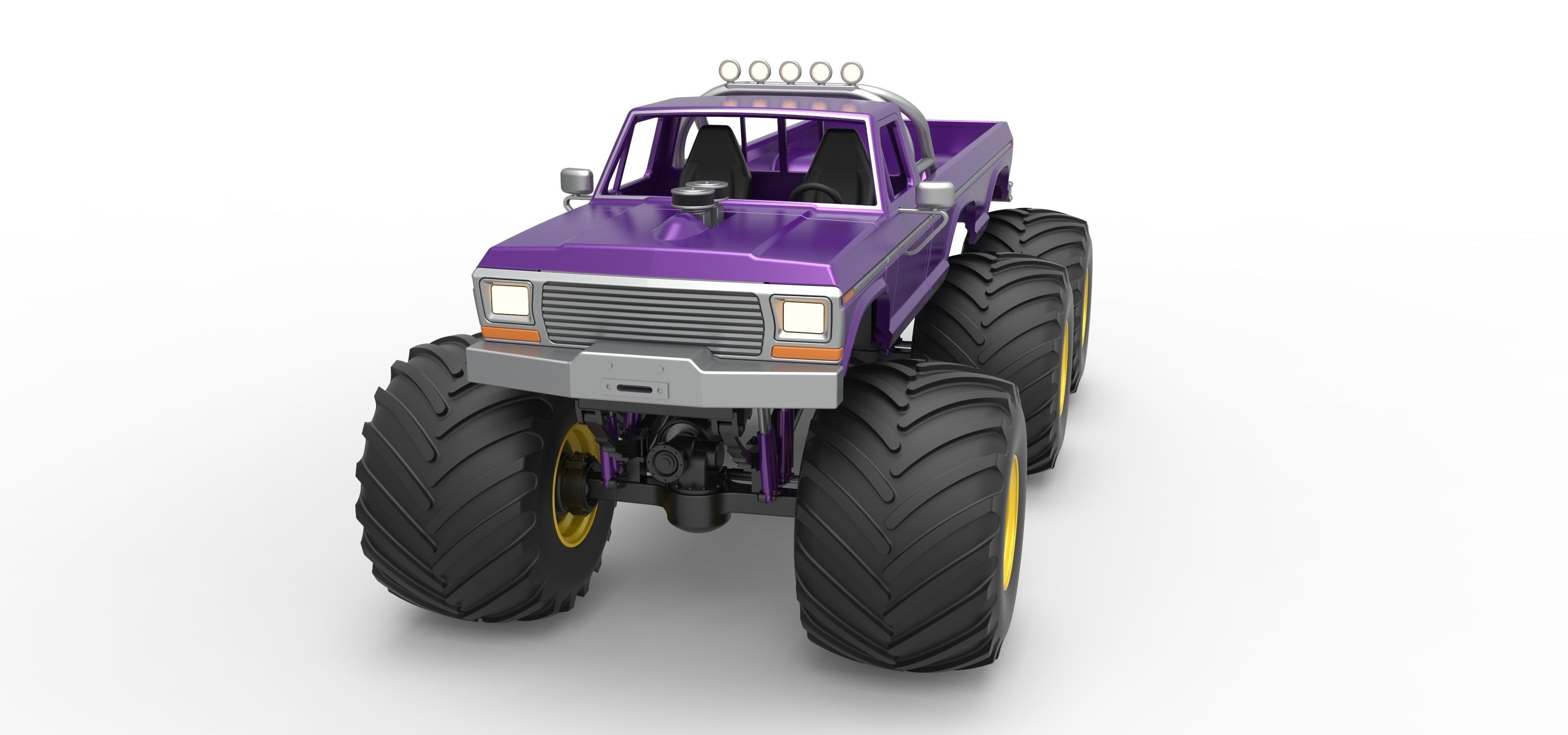 Monster Truck 6x6 concept Version 2 Scale 1 to 25 3D print model_5