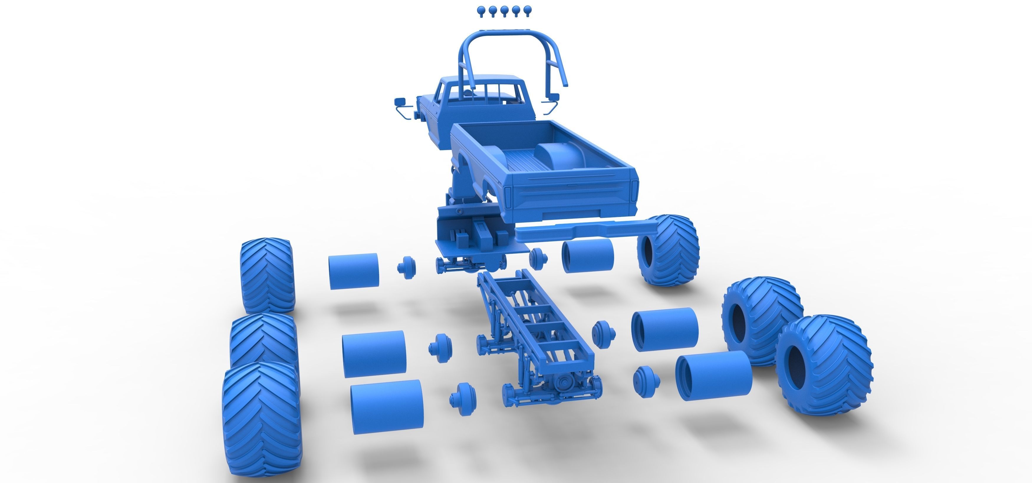 Monster Truck 6x6 concept Version 2 Scale 1 to 25 3D print model_42