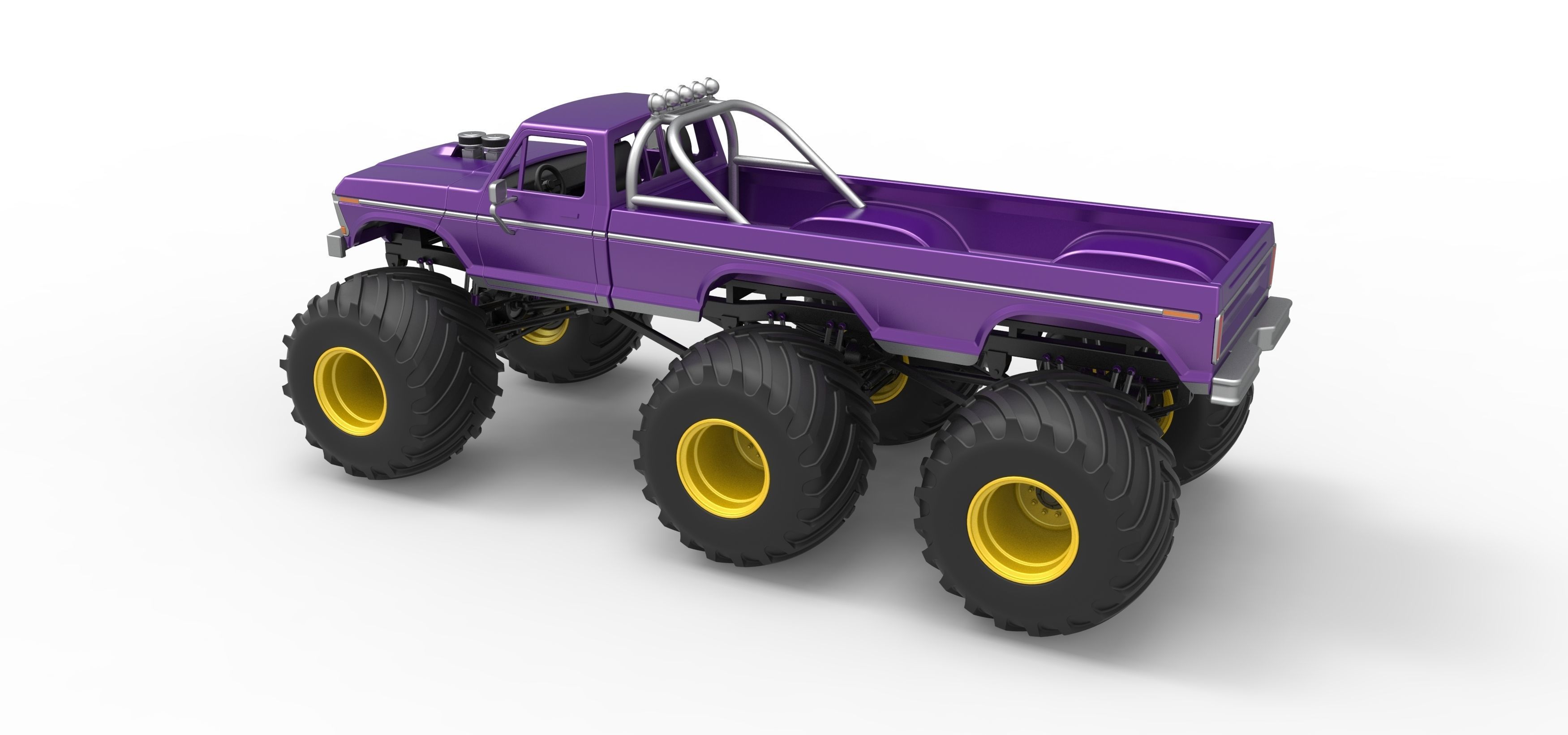 Monster Truck 6x6 concept Version 2 Scale 1 to 25 3D print model_12