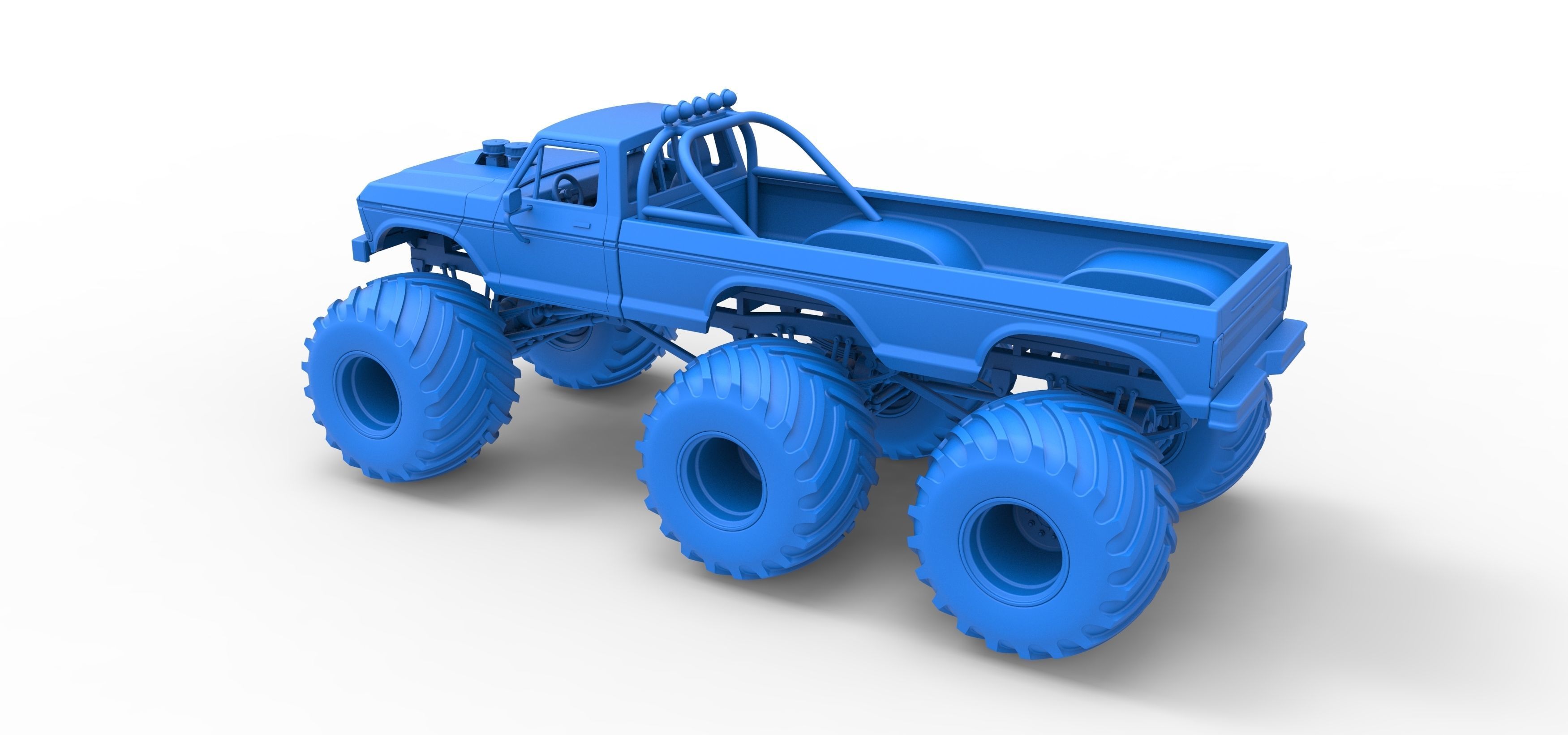 Monster Truck 6x6 concept Version 2 Scale 1 to 25 3D print model_29