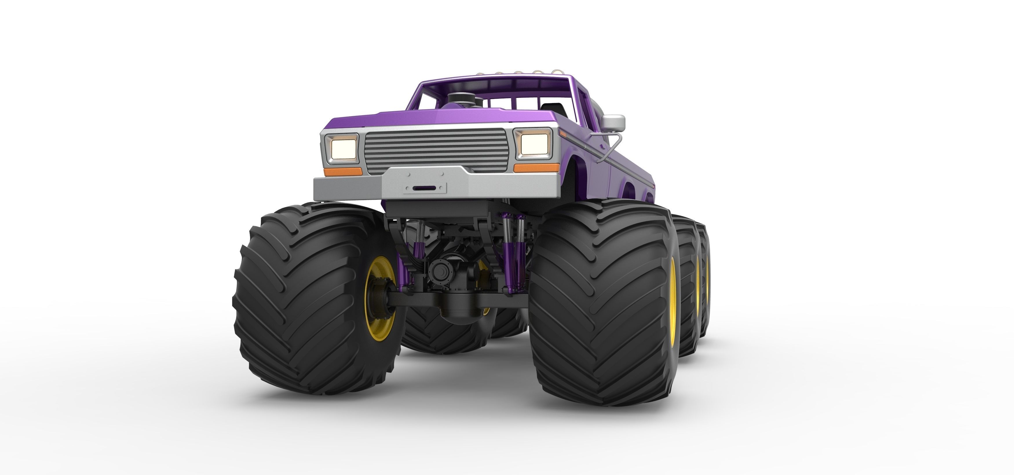 Monster Truck 6x6 concept Version 2 Scale 1 to 25 3D print model_6