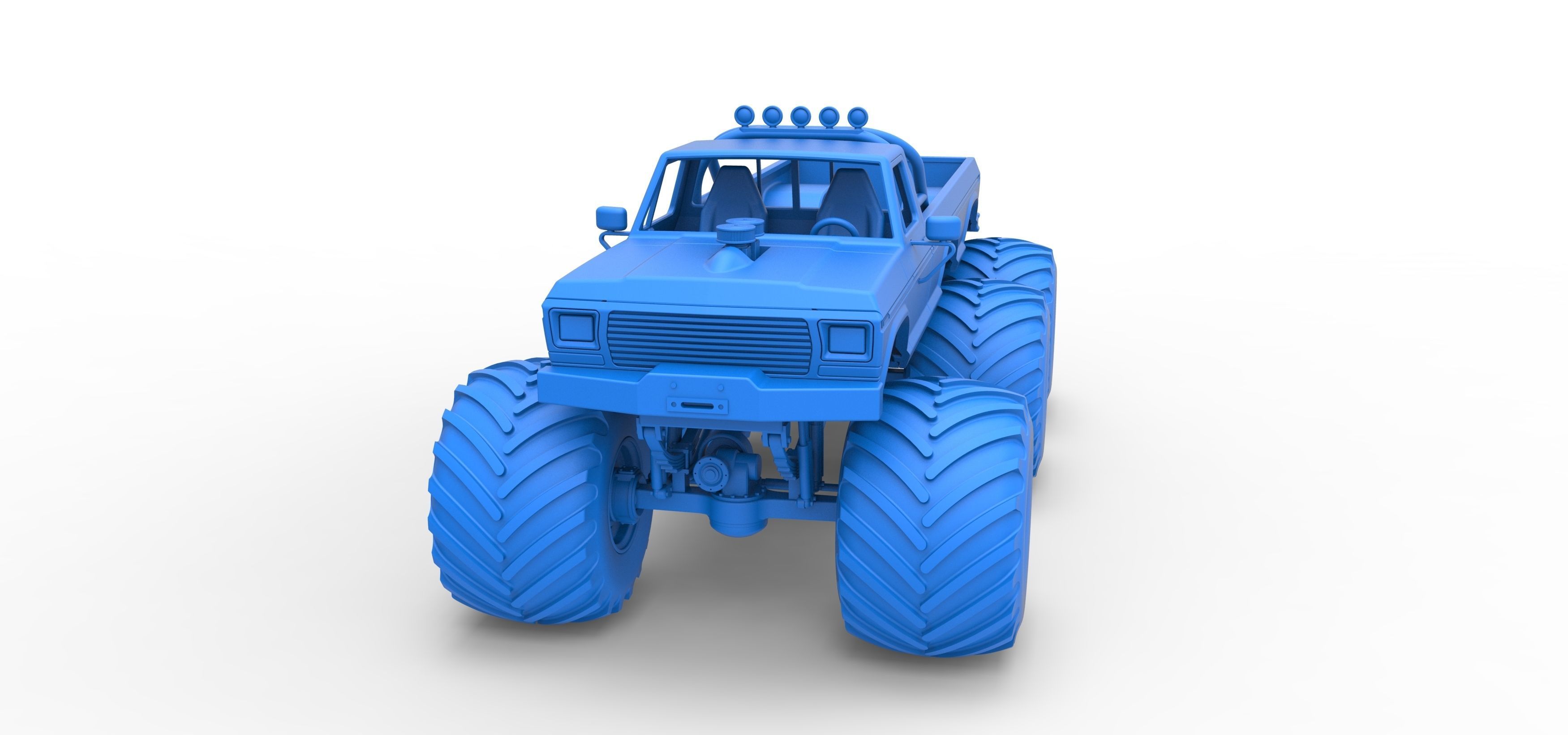 Monster Truck 6x6 concept Version 2 Scale 1 to 25 3D print model_22