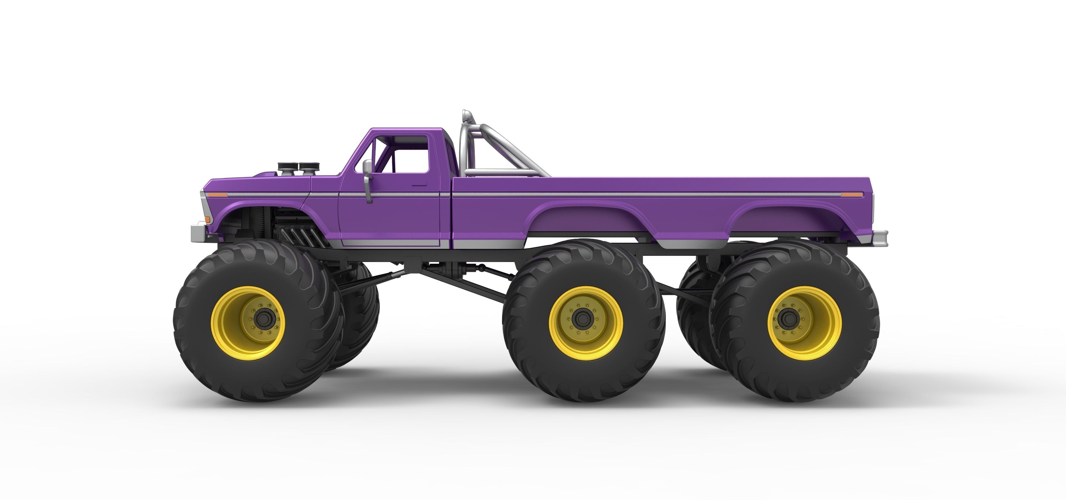 Monster Truck 6x6 concept Version 2 Scale 1 to 25 3D print model_9