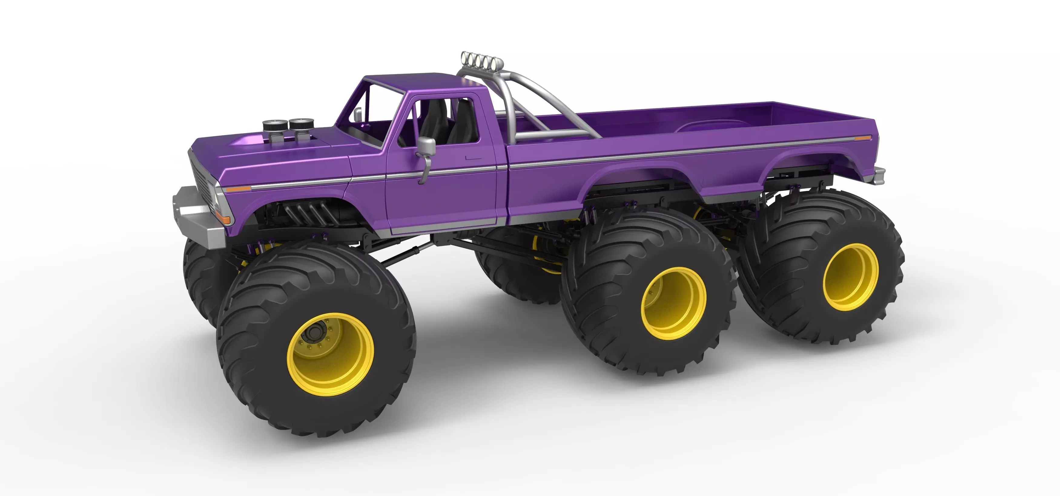 Monster Truck 6x6 concept Version 2 Scale 1 to 25 3D print model_0