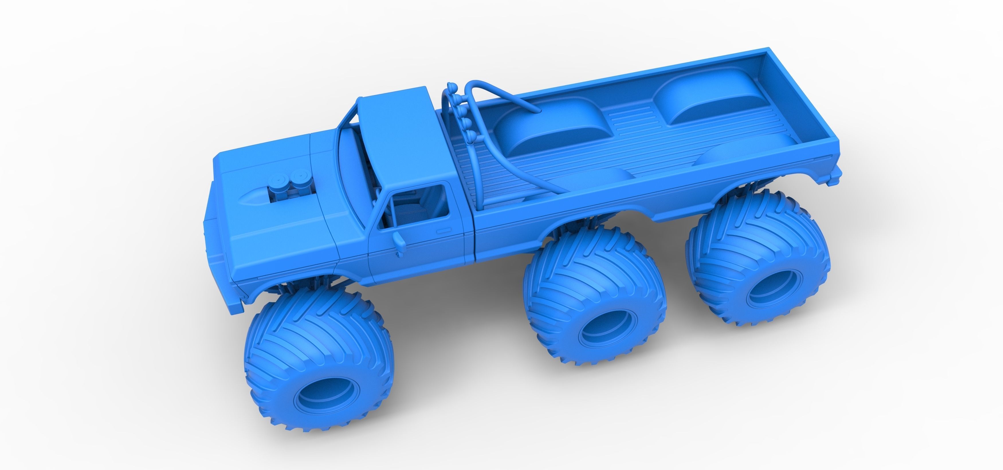 Monster Truck 6x6 concept Version 2 Scale 1 to 25 3D print model_21