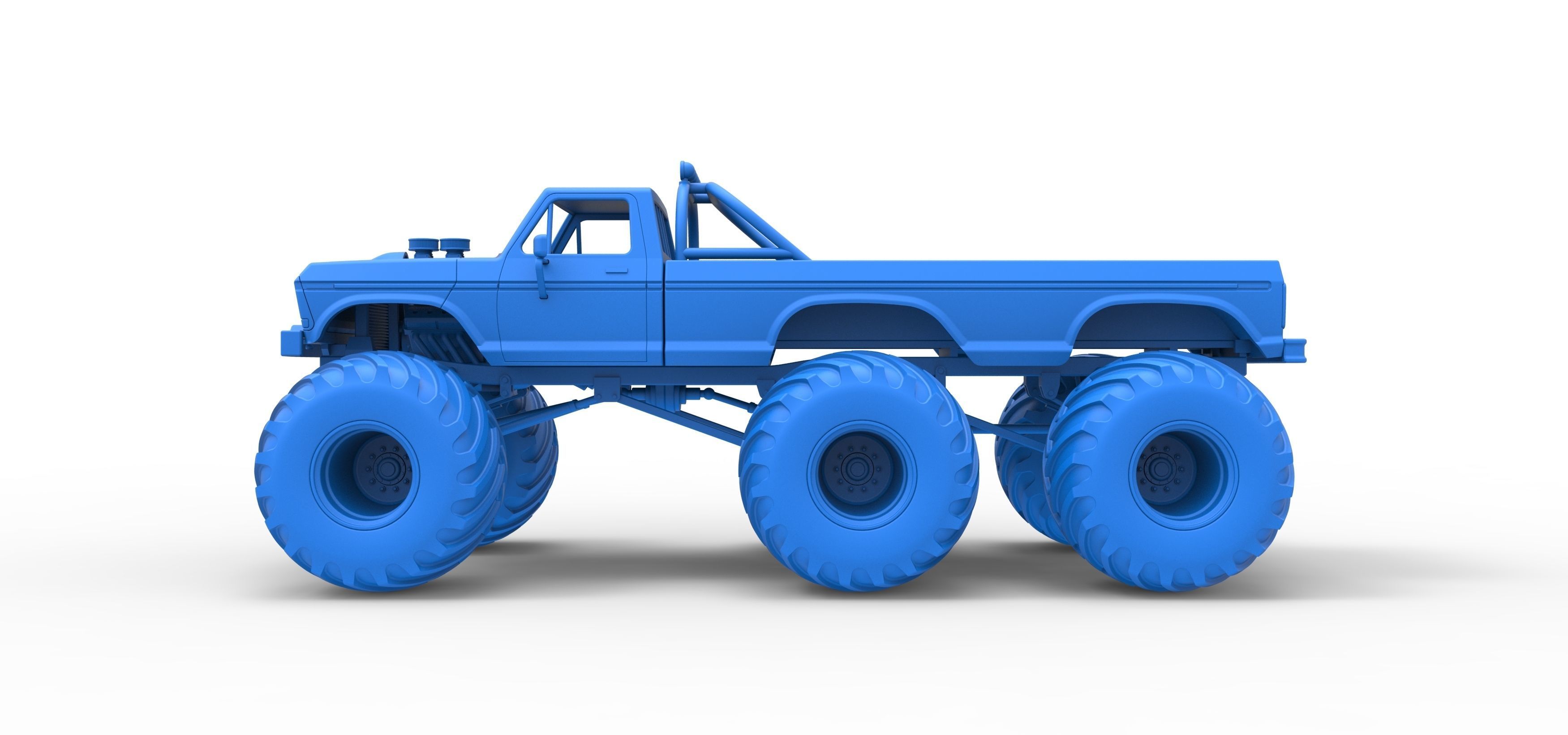 Monster Truck 6x6 concept Version 2 Scale 1 to 25 3D print model_26